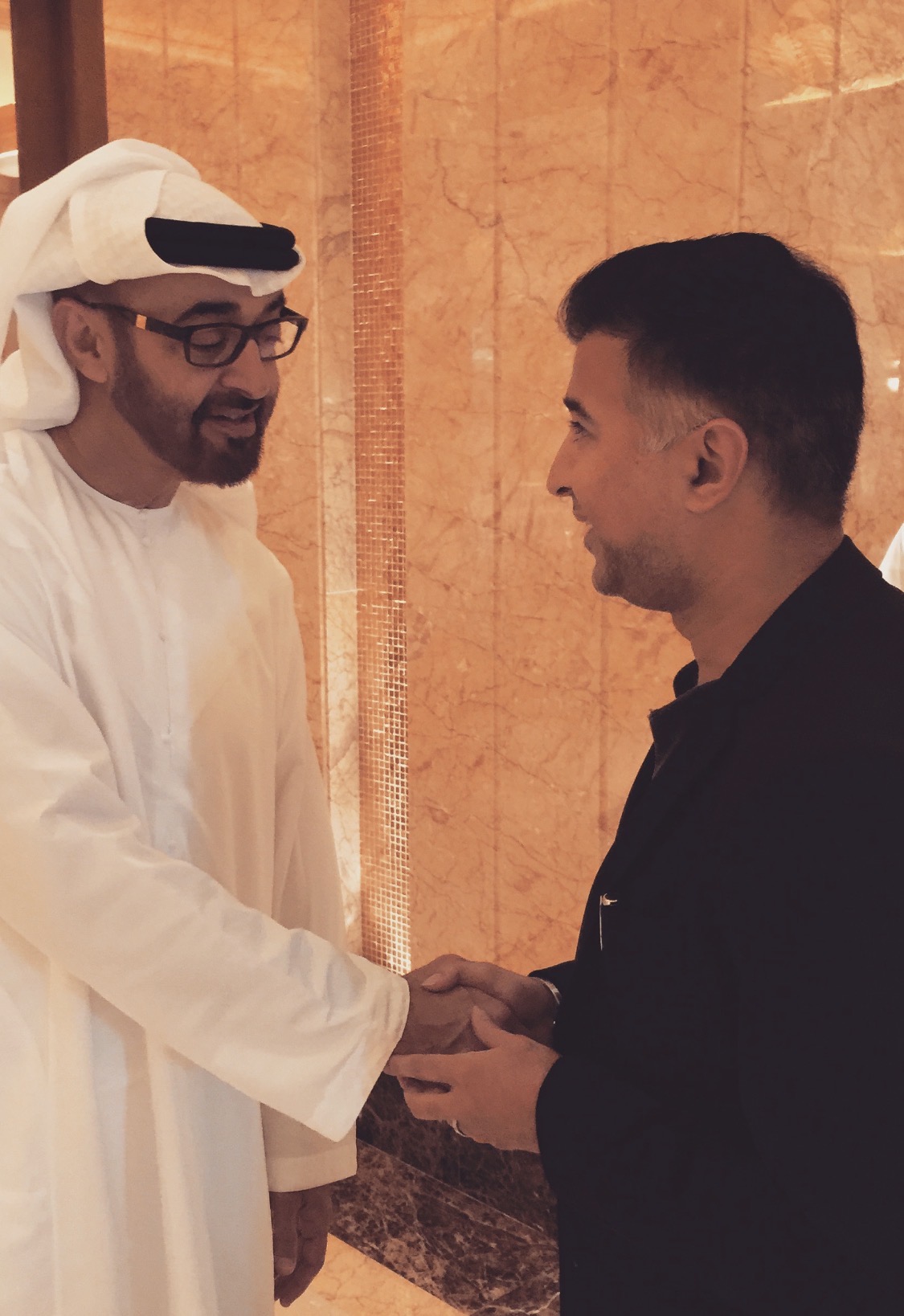 The President of the United Arab Emirates, HH Sheikh Mohamed bin Zayed Al Nahyan & Mr Arnie S Hira, Co-Founder, Simply Abu Dhabi & Simply Luxury, operated by H.H L.L.C-FZ, United Arab Emirates & HH Family Investments Limited.