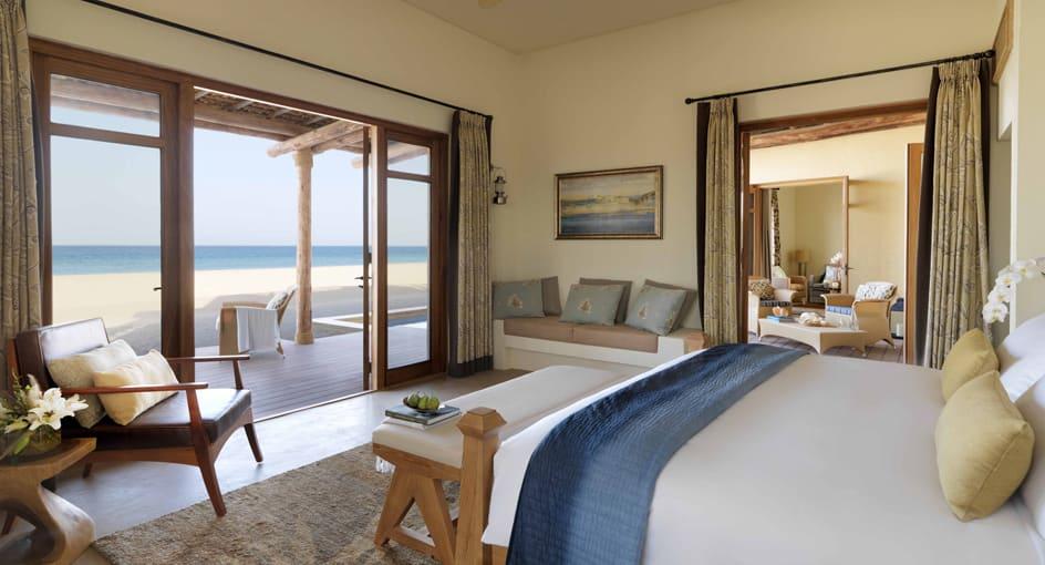 A beach pool villa at Al Yamm with a private pool and the Arabian Gulf beyond