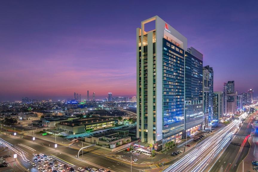 The Marriott Hotel Downtown tower on Sheikh Rashid Bin Saeed Street in Al Manhal