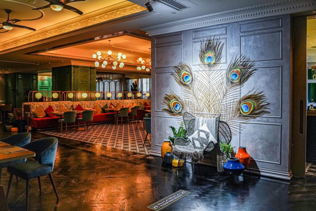Moksh modern Indian restaurant interior at Etihad Towers Abu Dhabi