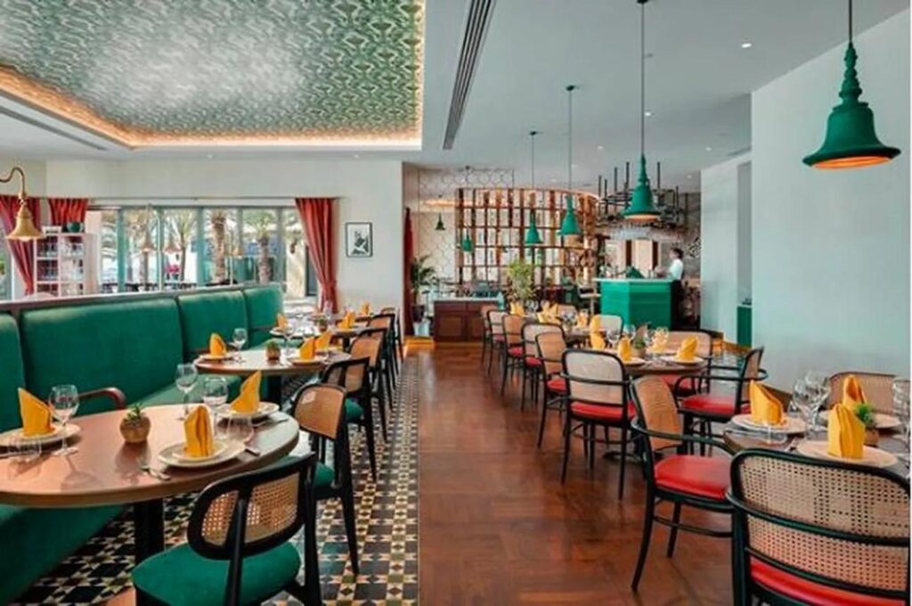 MYNT Indian Cuisine dining room on Salam Street Abu Dhabi