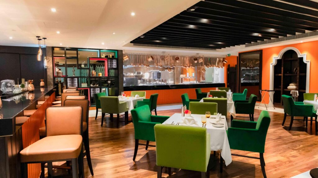 Namak Indian restaurant dining room at Dusit Thani Abu Dhabi