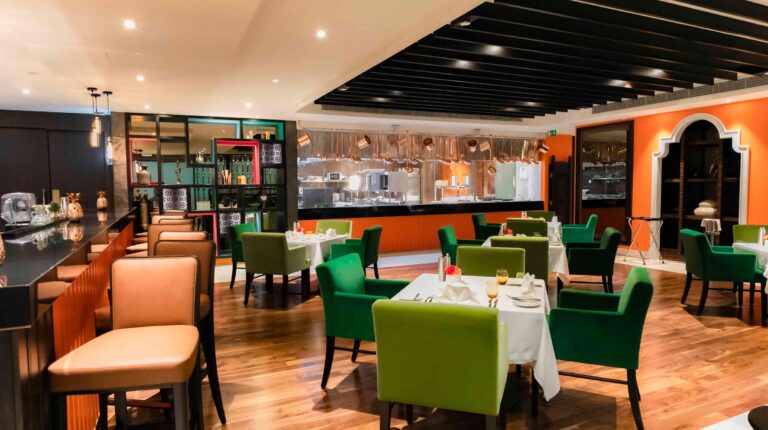 Namak Indian restaurant dining room at Dusit Thani Abu Dhabi