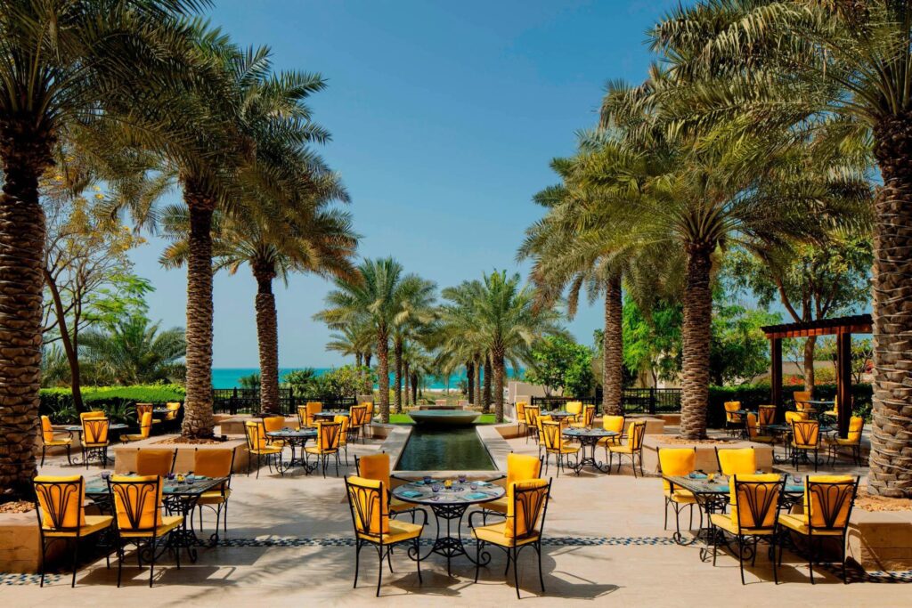 Oléa dining room and terrace overlooking the sea at St. Regis Saadiyat