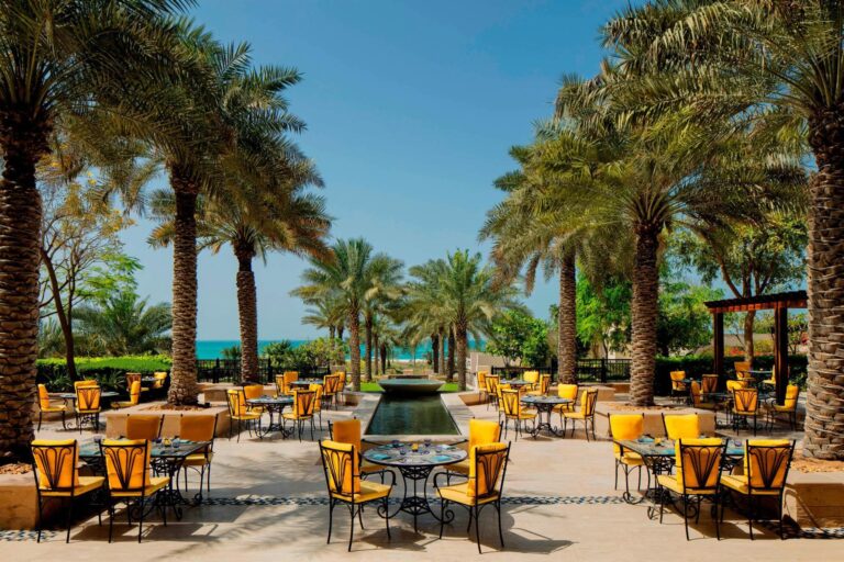 Oléa dining room and terrace overlooking the sea at St. Regis Saadiyat