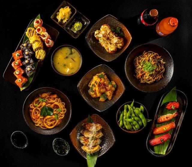 Japanese seafood and noodle dishes at KAIZU Al Zahiyah
