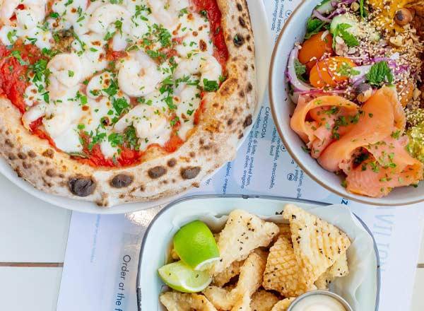 Pizza, seafood and light beachside dishes at Loop Beach Restaurant