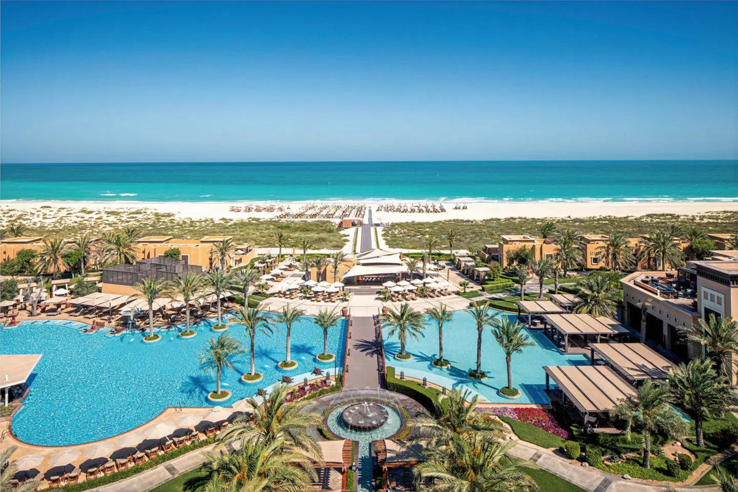 The nine kilometre stretch of protected white sand at Saadiyat Beach