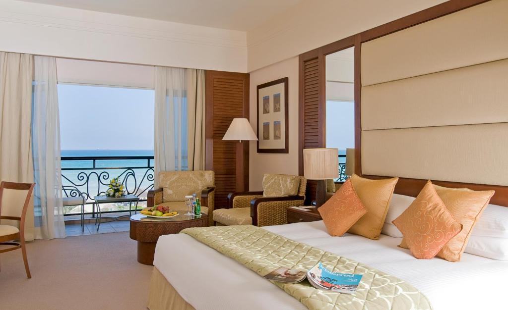 A thirty eight square metre Deluxe Room with a balcony over the Arabian Gulf