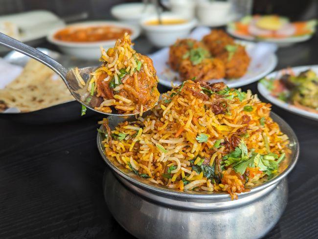 Biryani, naan and vegetarian dishes at Kurakura near ADNEC
