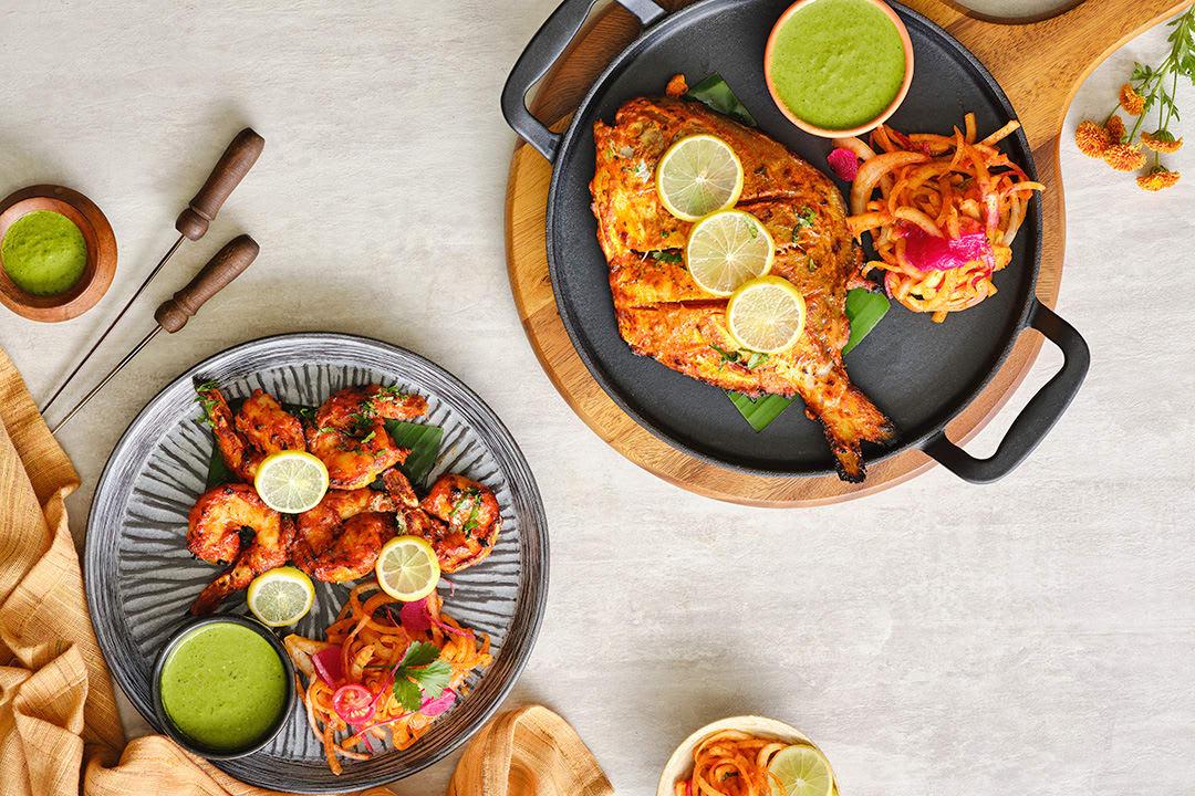 Tandoori seafood and contemporary Indian plates at MYNT Indian Cuisine