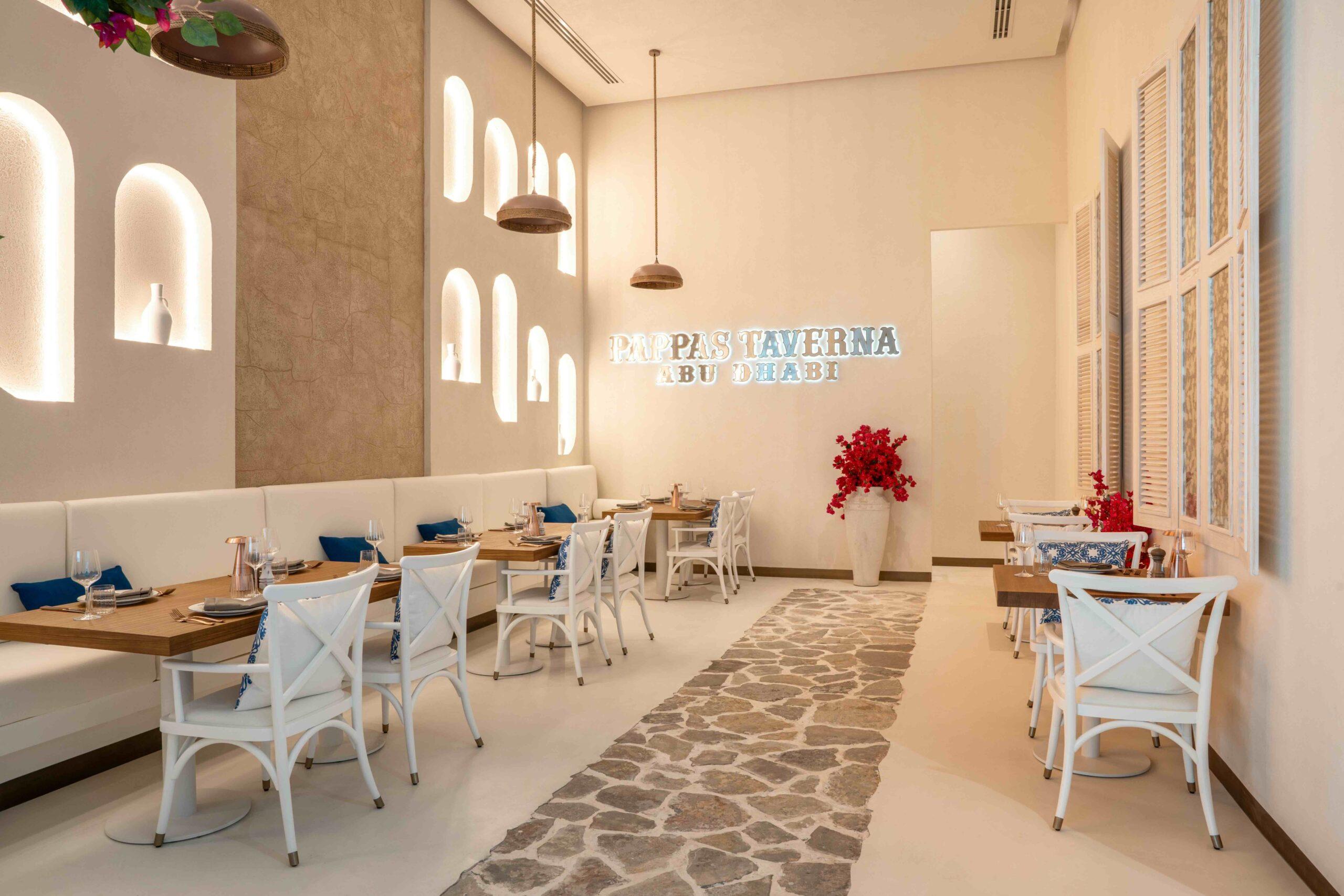 Pappas Taverna coastal-inspired interior at W Abu Dhabi - Yas Island