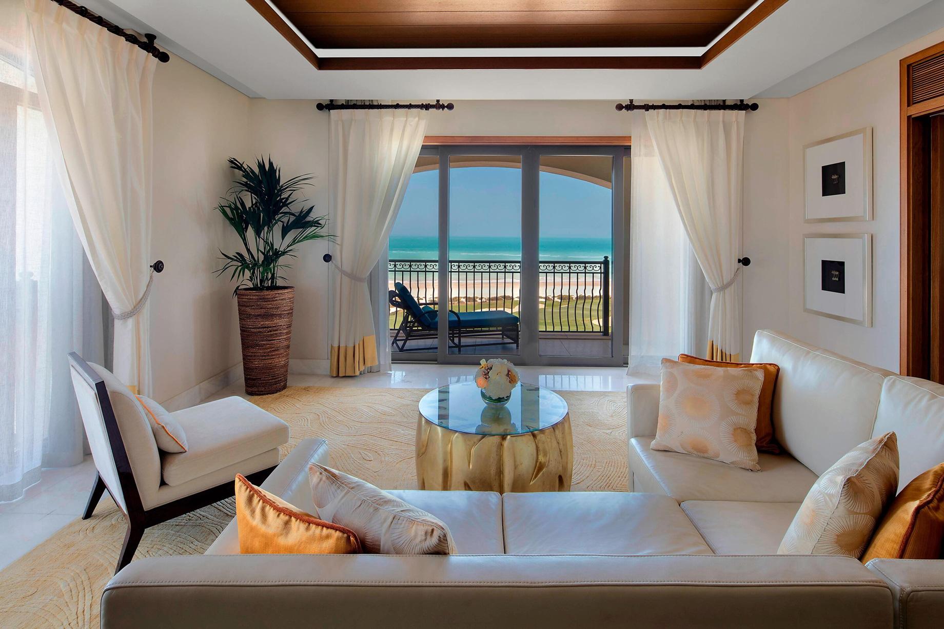 A sea facing suite with a balcony and Frette linen