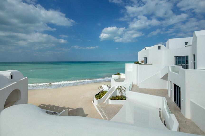 The private beach at Al Jarf in front of the retreat