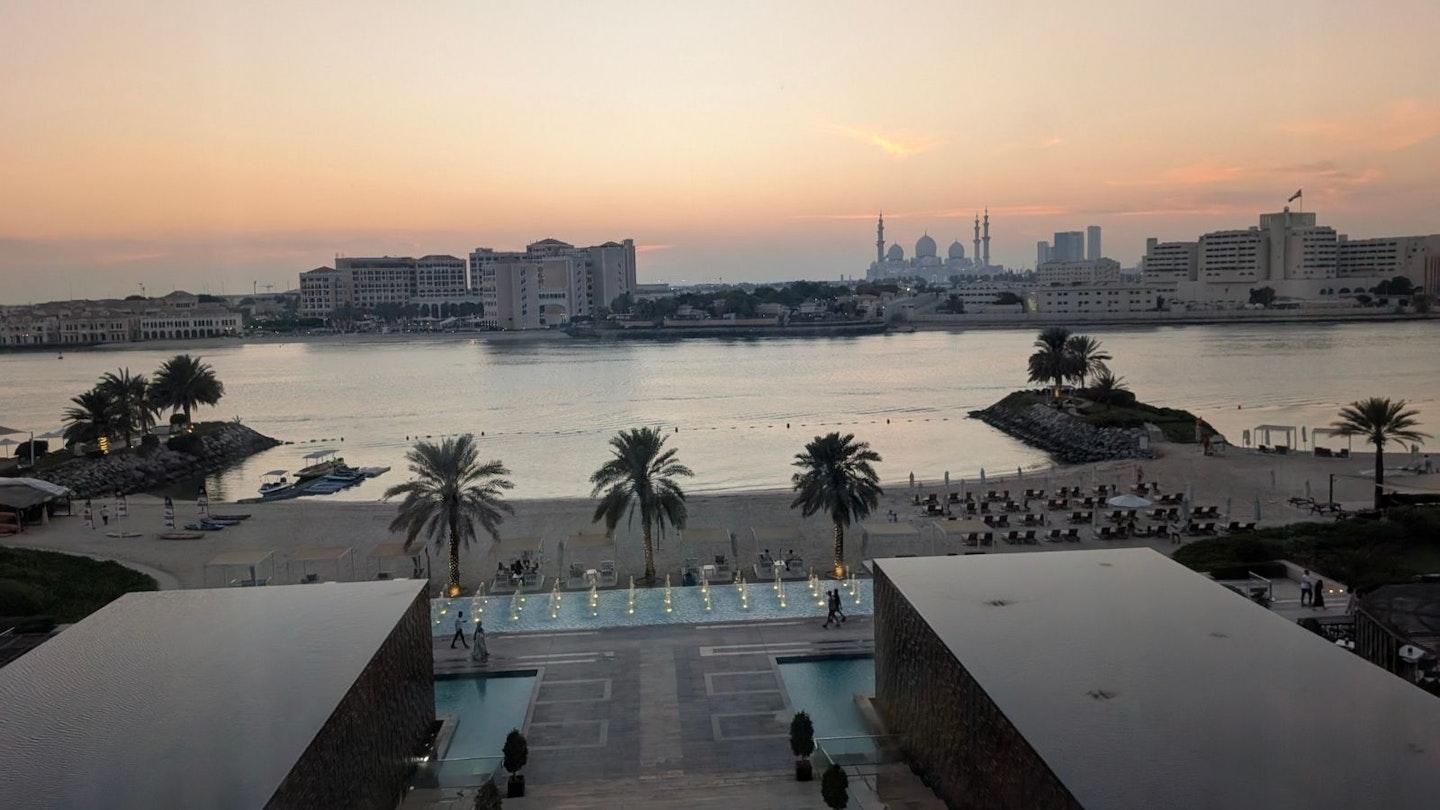 The private beach and the Olympic lap pool