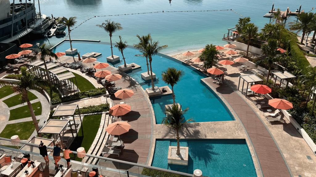 The fifty metre temperature controlled infinity pool and terrace