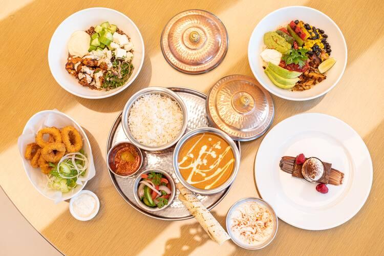 Kuzbara laid out for the buffet breakfast with its theatre kitchens behind