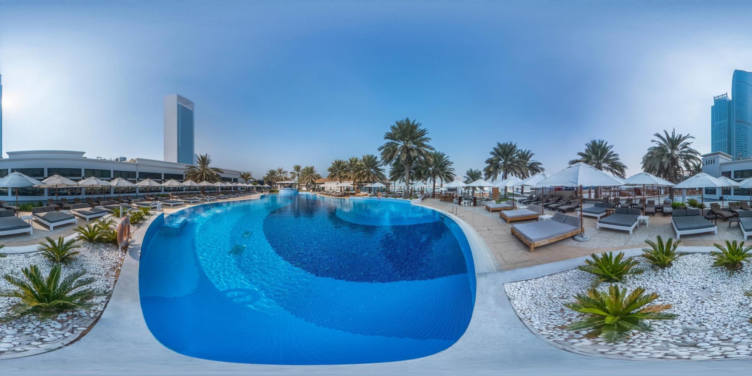 One of the three swimming pools and its terrace