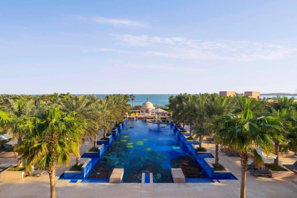 One of the outdoor pools and its terrace