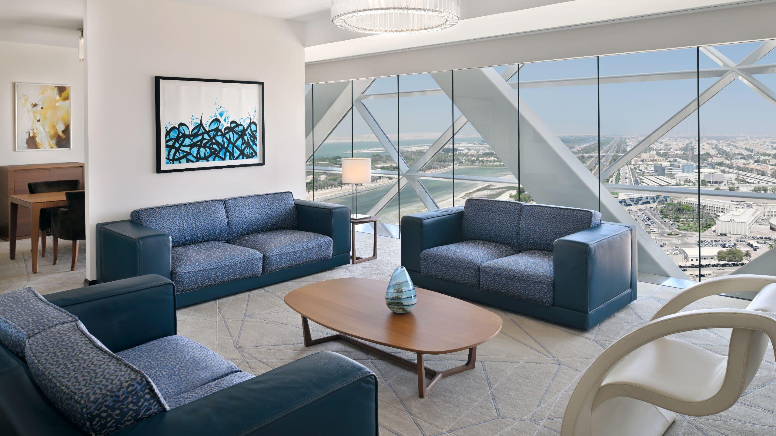 The living area of an Andaz Suite of 120 square metres