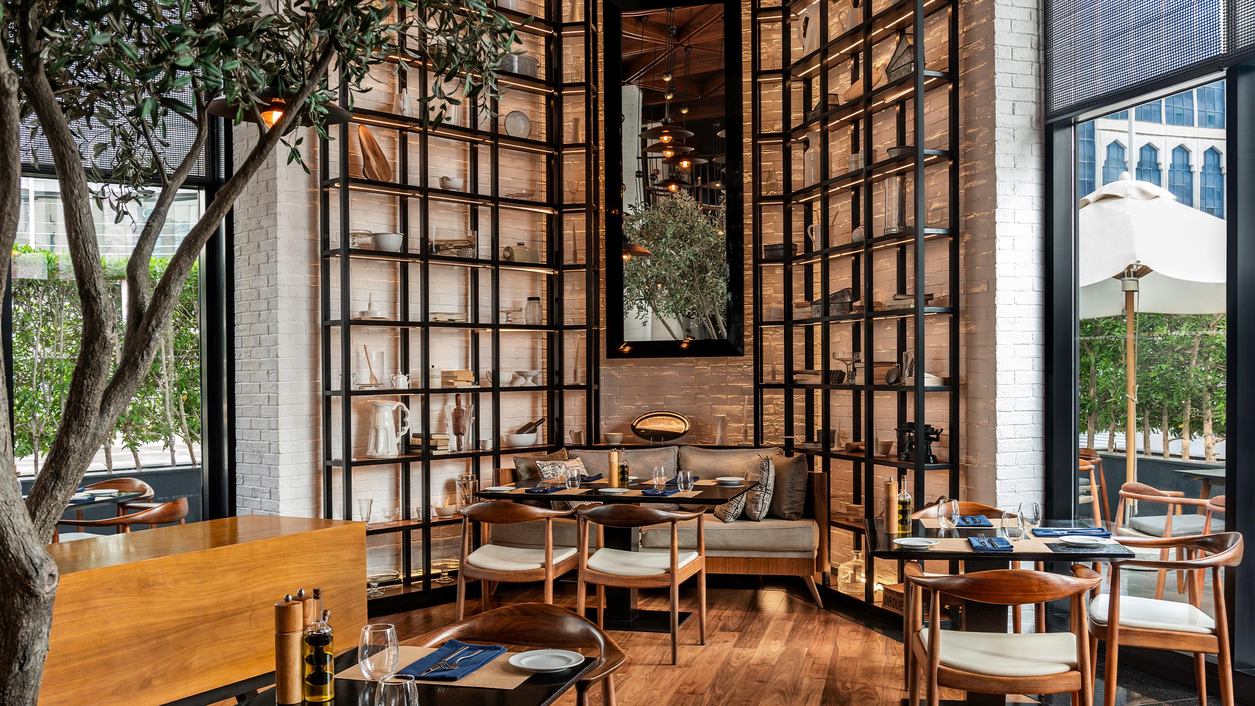 Market Kitchen laid for service