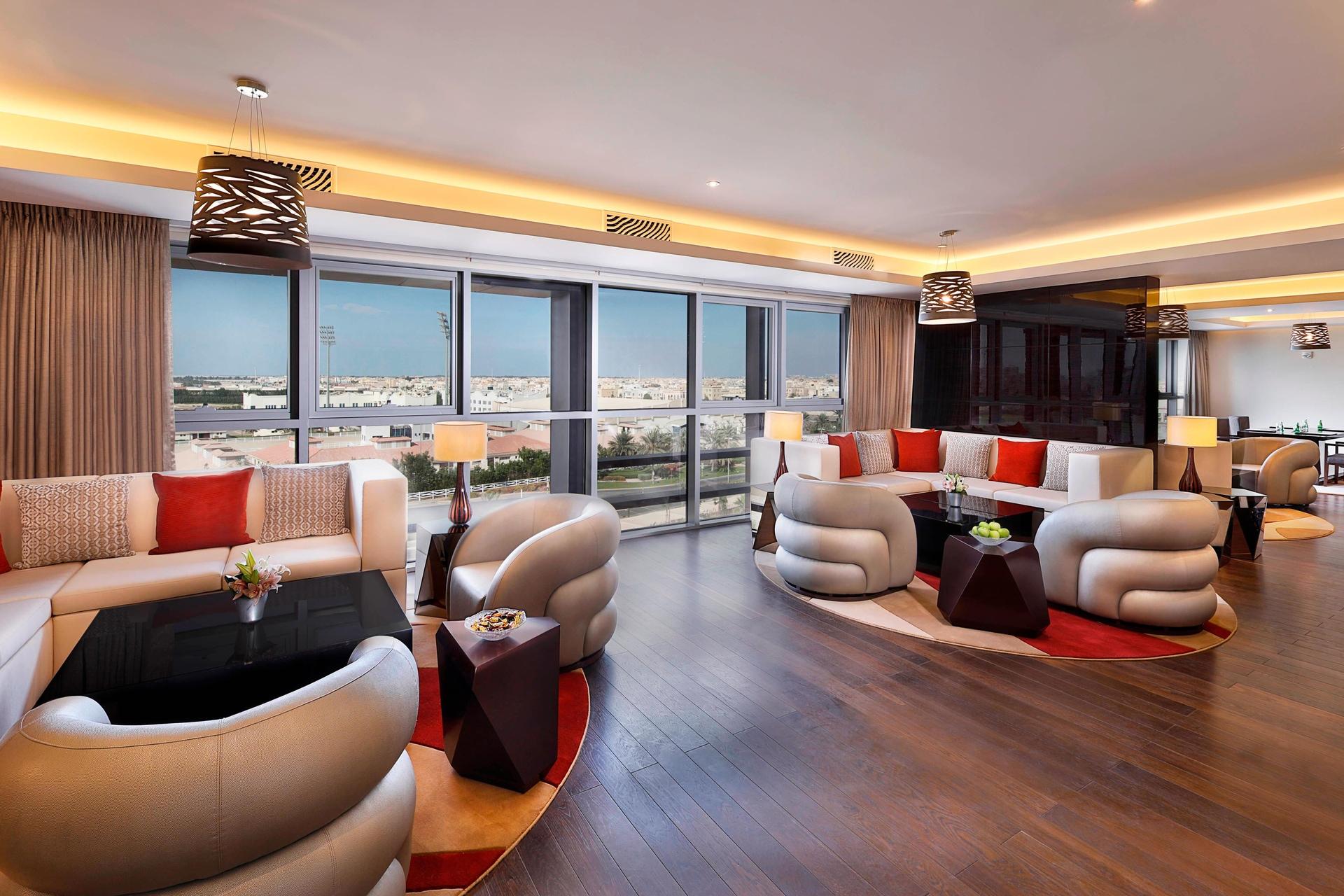 The Executive Lounge with seating and service counter