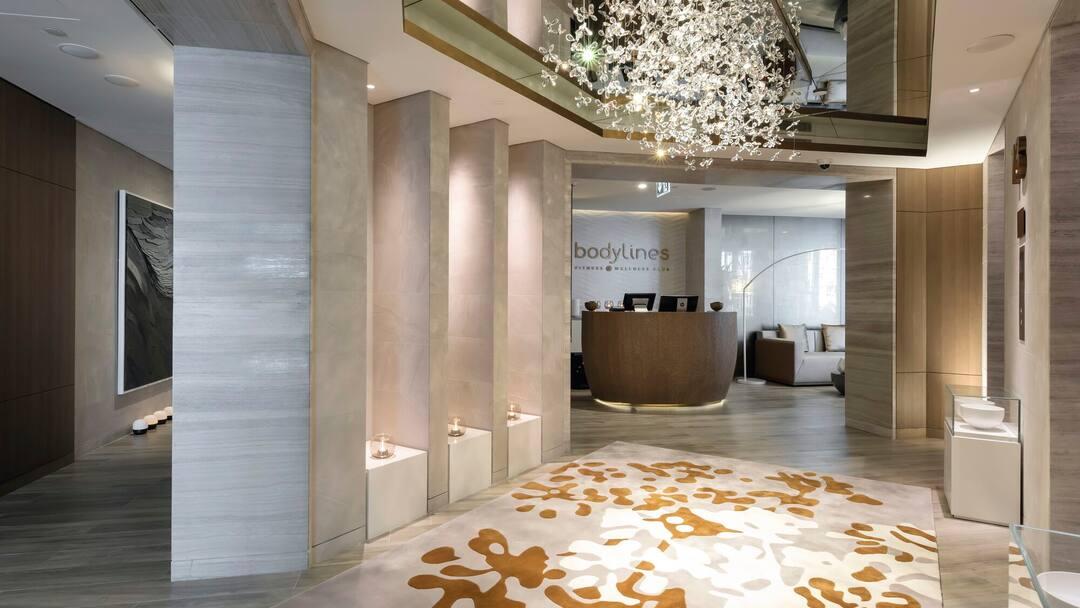 A treatment room at Bodylines, the wellness floor at Park Rotana