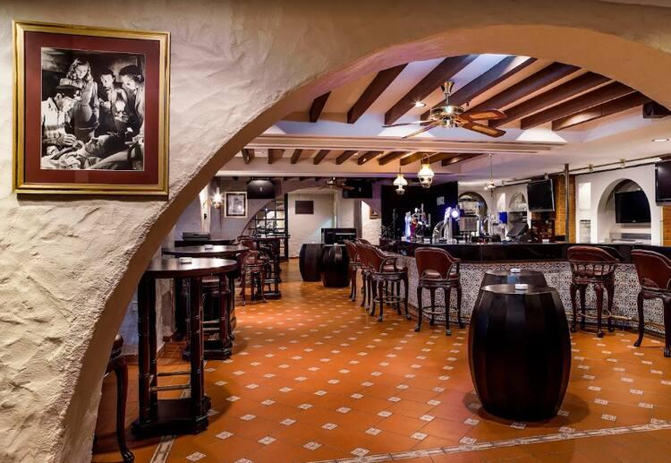 The bar at Hemingway's, the hotel's English pub
