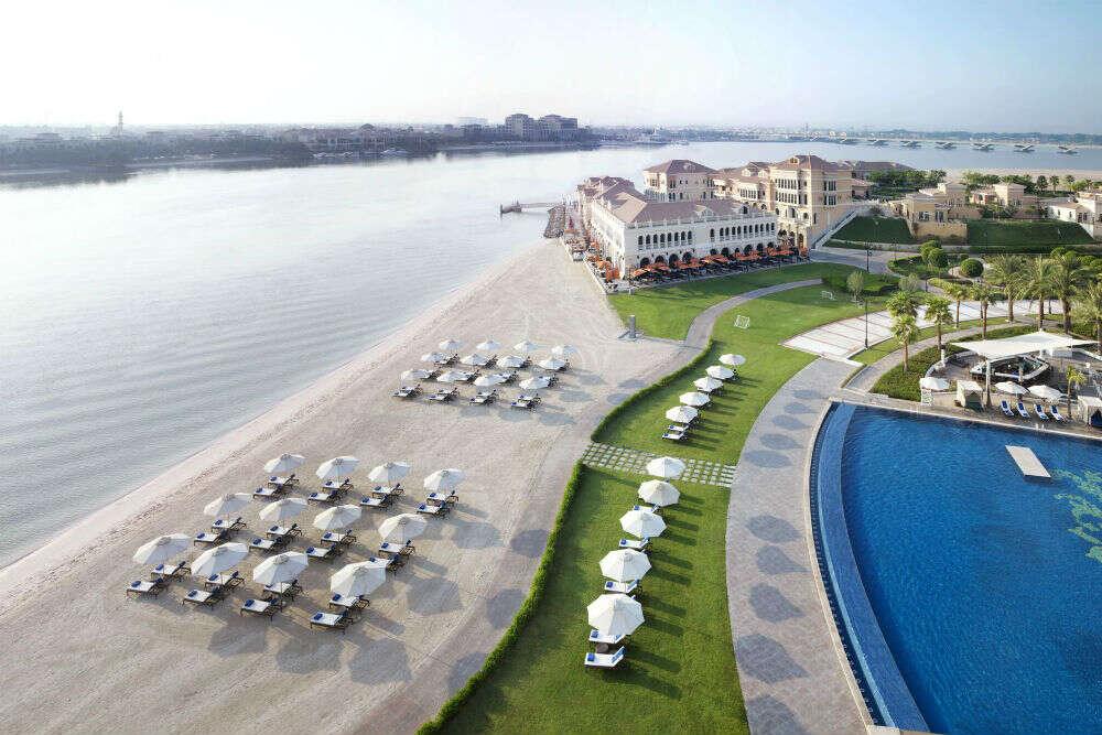 The private beach and the marina at The Ritz-Carlton, Grand Canal