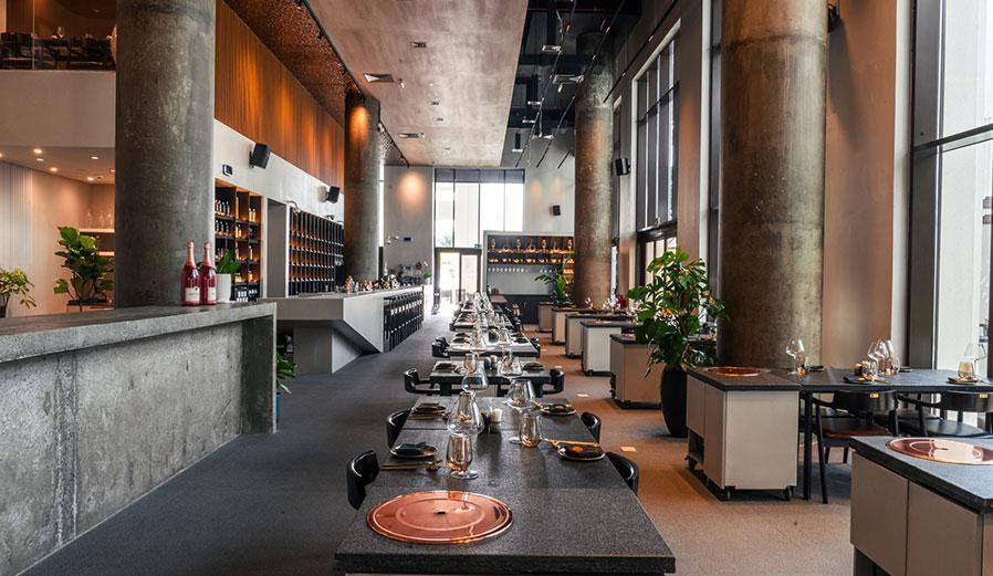 Nuri Grill & Bar dining room, bar and karaoke experience on Yas Bay