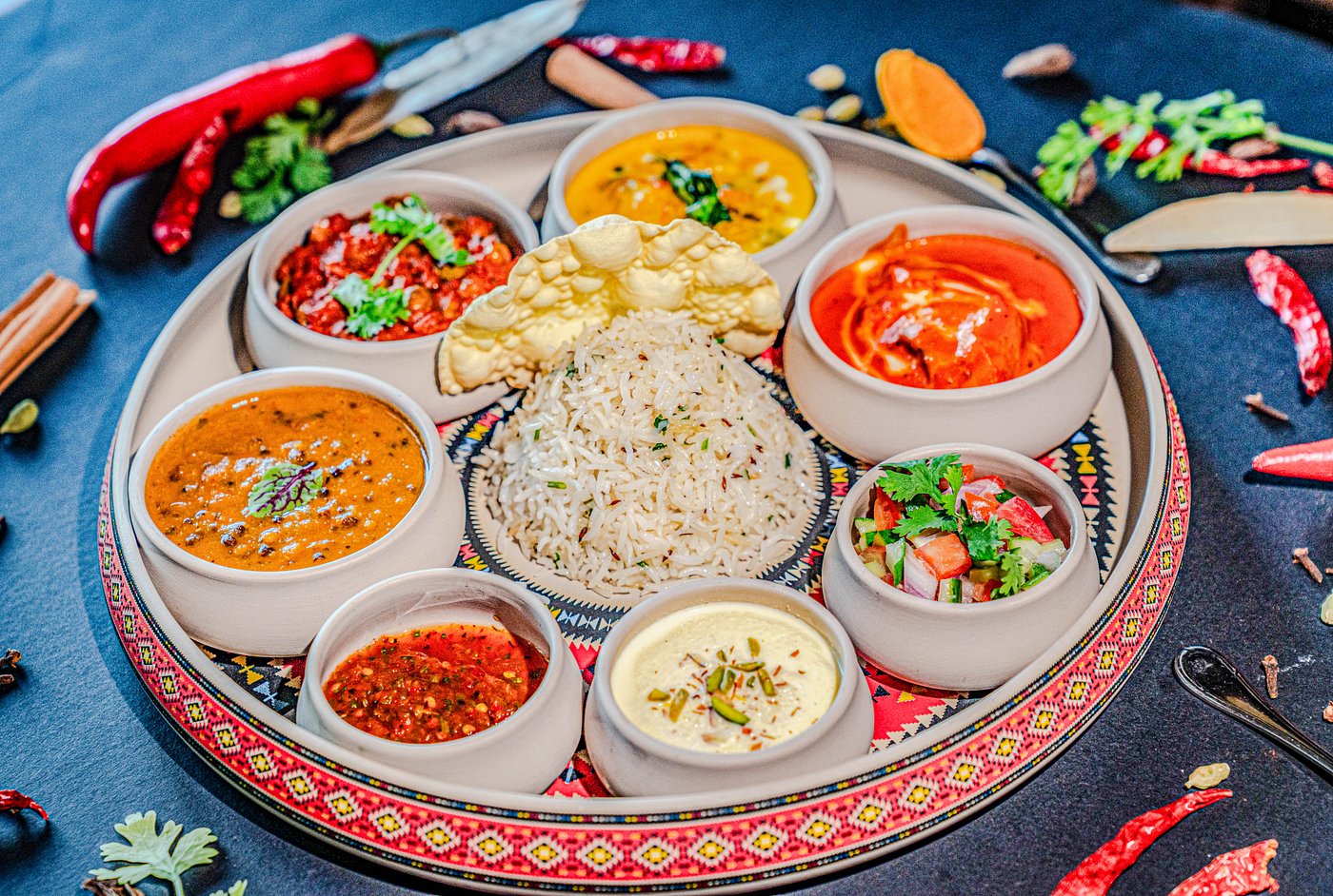 Traditional tandoori Indian dishes at Indigo Beach Rotana