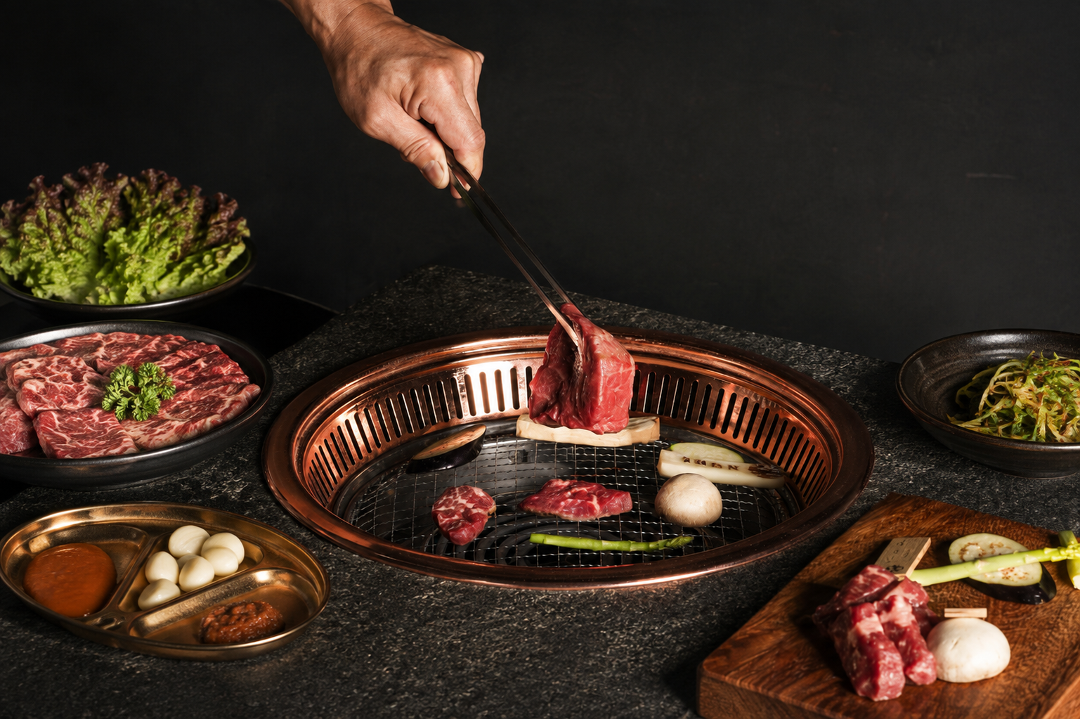 Premium Korean barbecue and banchan at Nuri Grill & Bar Abu Dhabi