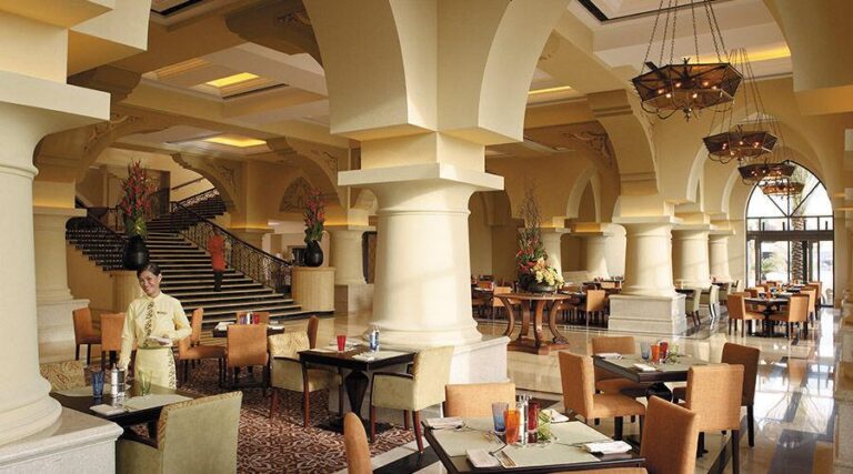 Afyä restaurant interior at Traders Hotel, Qaryat Al Beri in Abu Dhabi