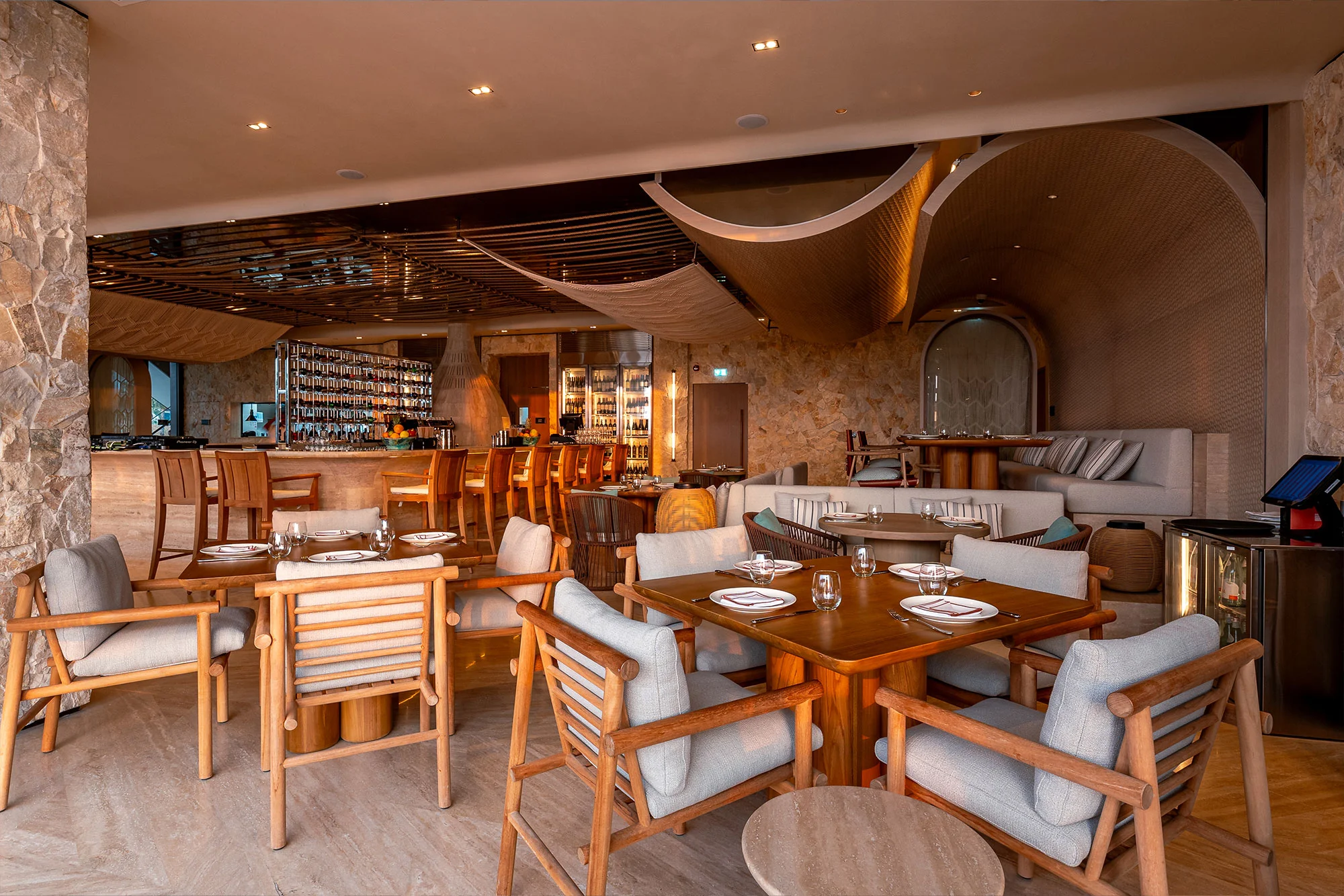 Nalu terrace and surf-club atmosphere at Hudayriyat Island Abu Dhabi