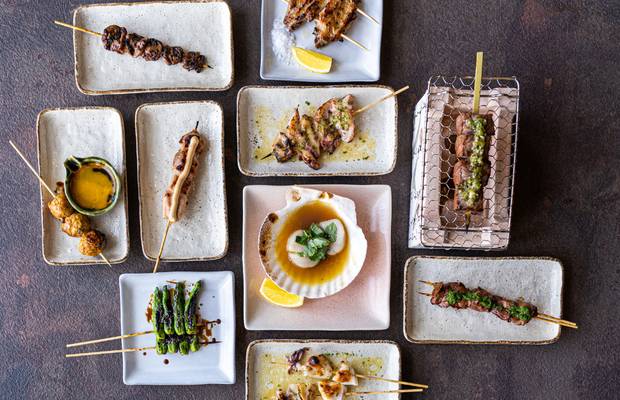 Yakitori and sashimi prepared at NIRI Restaurant and Bar Abu Dhabi