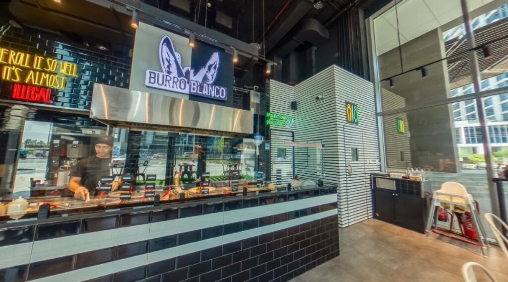 Burro Blanco Mexican fast-casual counter and dining setting in Abu Dhabi