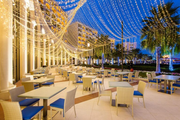 Giornotte restaurant and garden terrace at The Ritz-Carlton Abu Dhabi Grand Canal