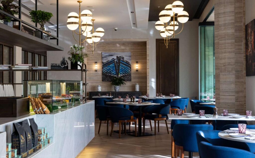 Salmontini Le Bistro interior at Le Royal Méridien Abu Dhabi