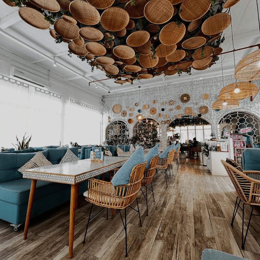 Sanderson's colourful café interior at Al Seef Abu Dhabi