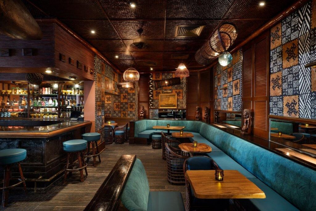 Trader Vic's dining room and Mai Tai Bar at Beach Rotana Abu Dhabi