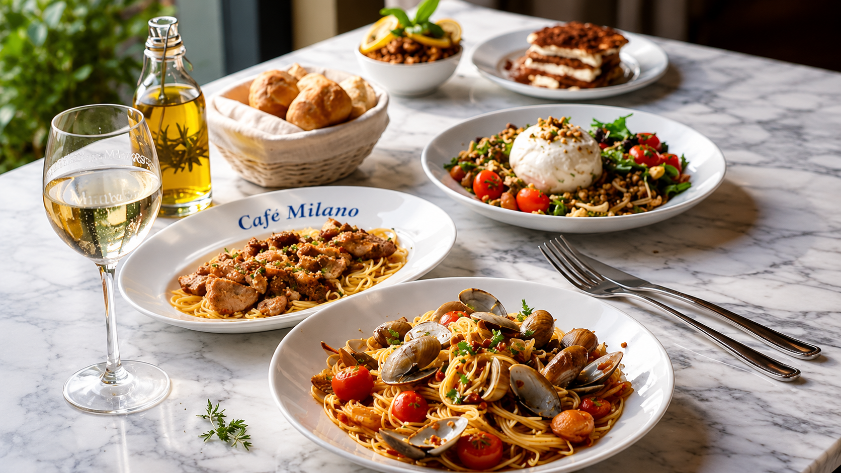 Handmade pasta and fresh seafood at Cafe Milano Abu Dhabi