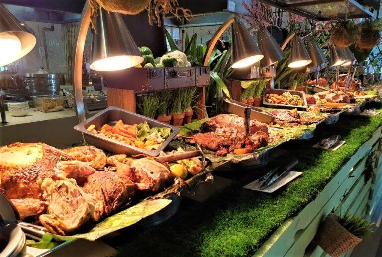 International buffet and live cooking stations at Sim Sim Abu Dhabi