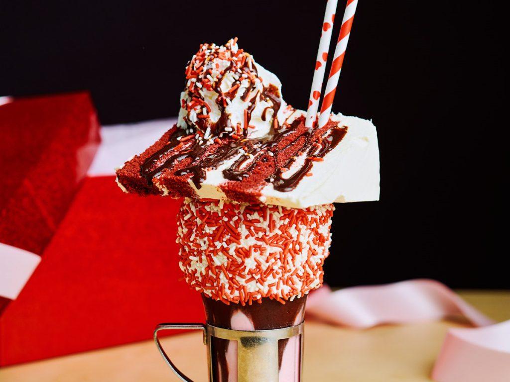 Black Tap CrazyShake milkshake served at the Abu Dhabi Saadiyat location