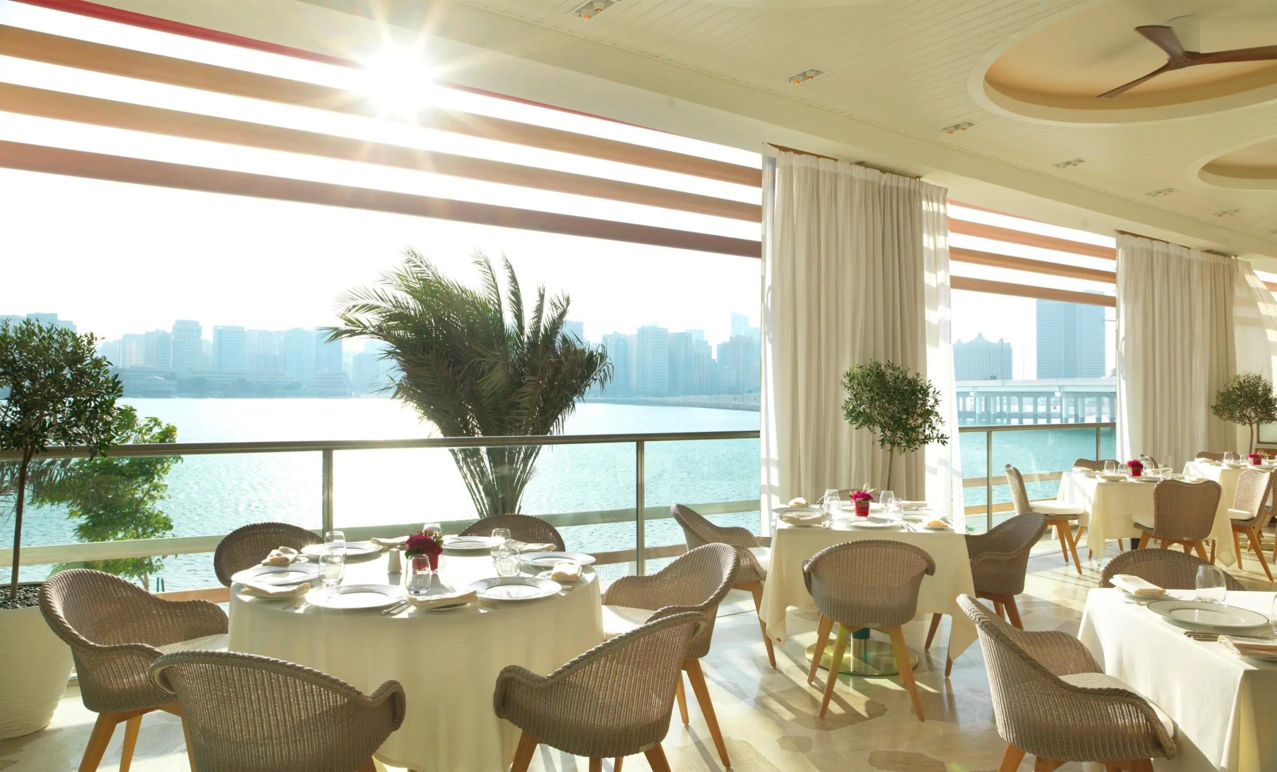 Cafe Milano waterfront terrace overlooking Al Maryah Island promenade