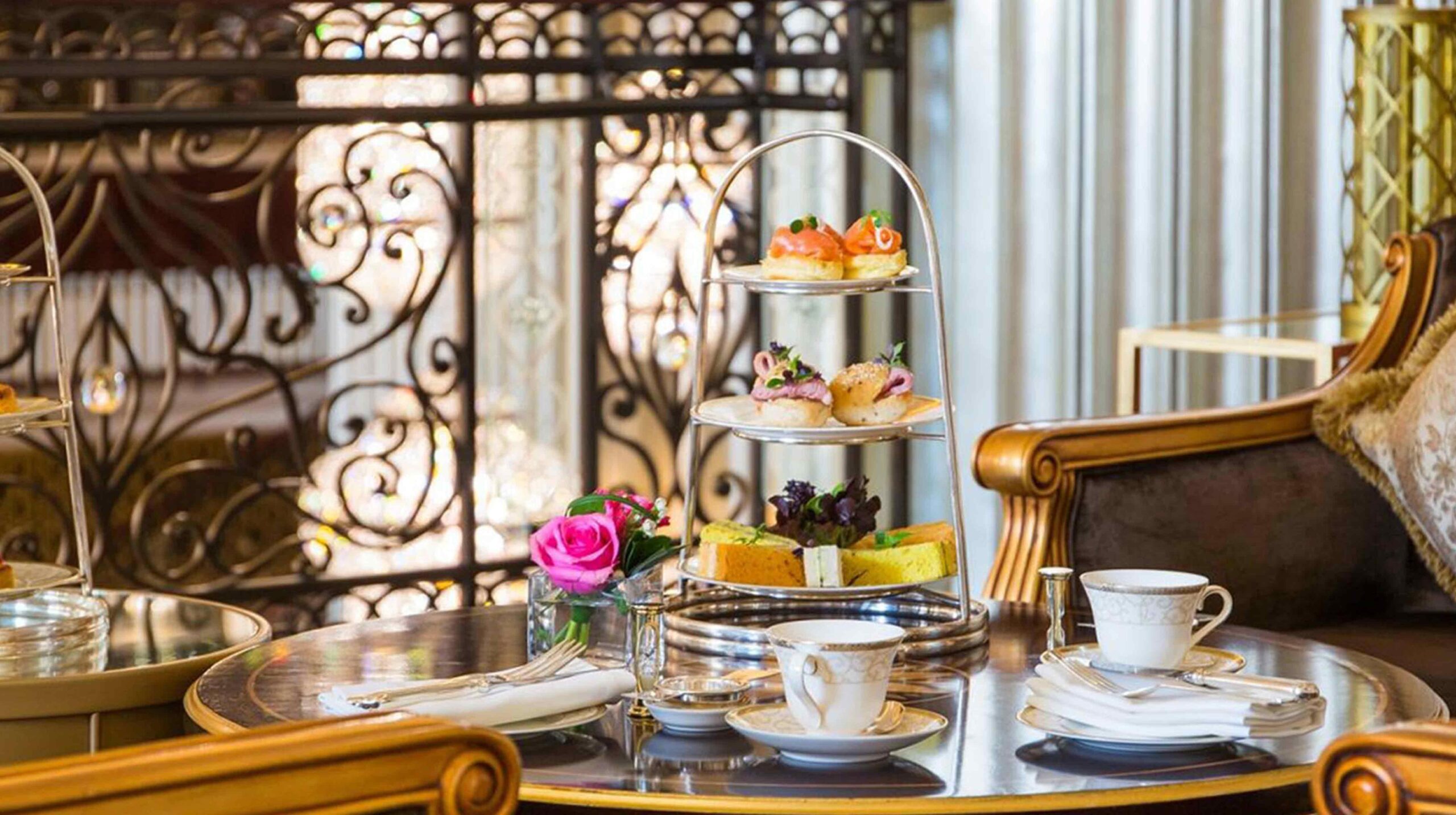 Coffee, pastries and Champagne in the elegant Crystal Lounge at Nation Towers