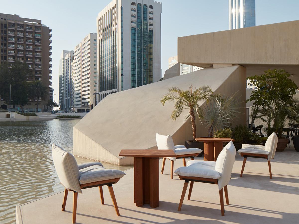 Qasr Al Hosn setting and locally inspired design at Erth Restaurant Abu Dhabi