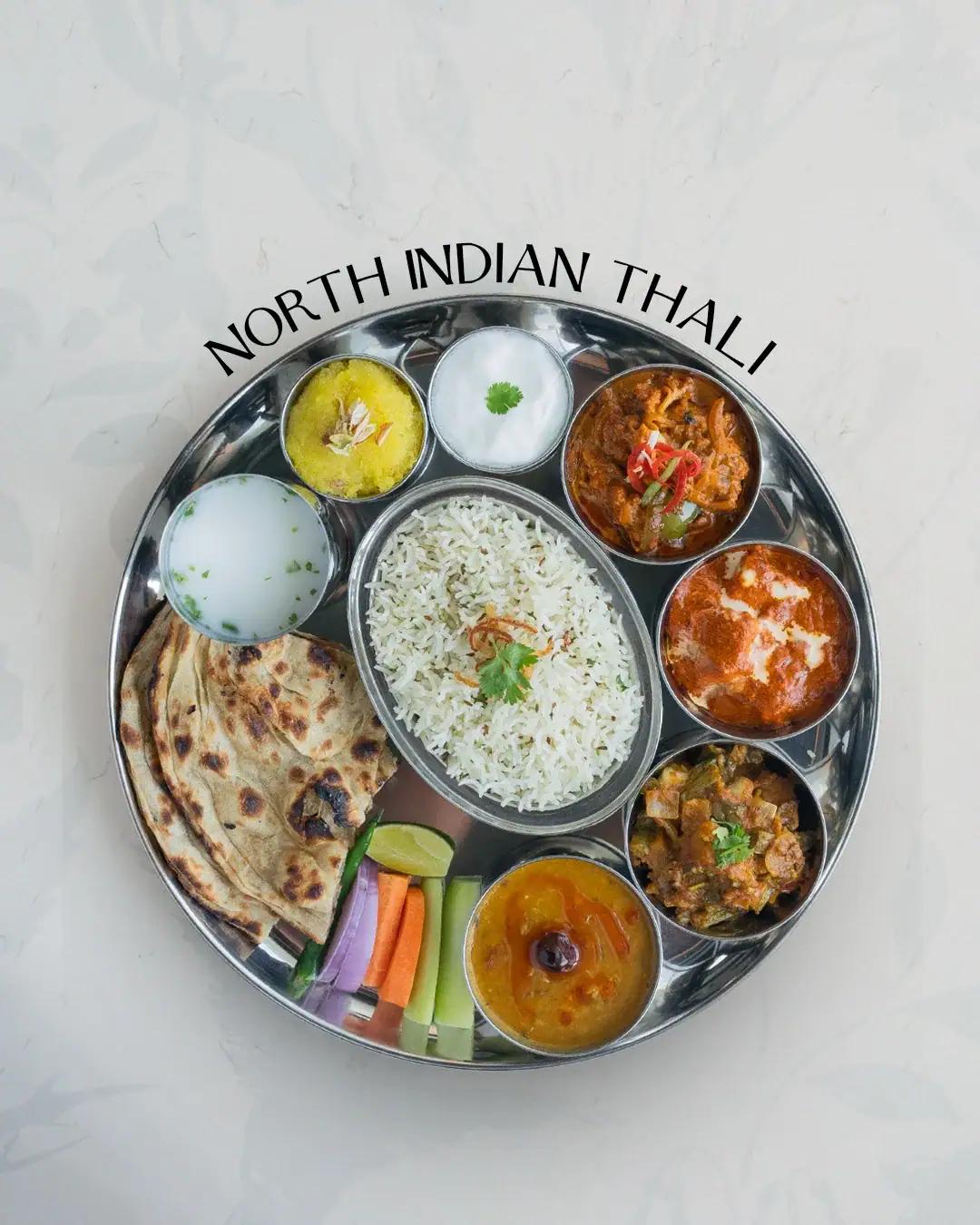 Vegetarian Indian thali and filter coffee at Sangam Restaurant