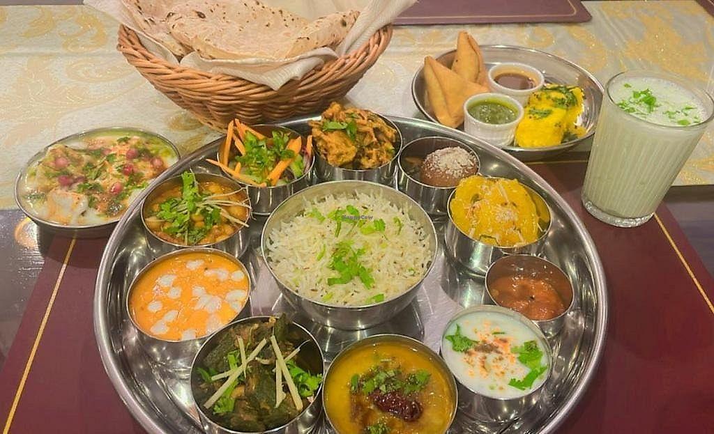 Tadka Mania thali curries and Indian sweets from the Al Zahiyah restaurant
