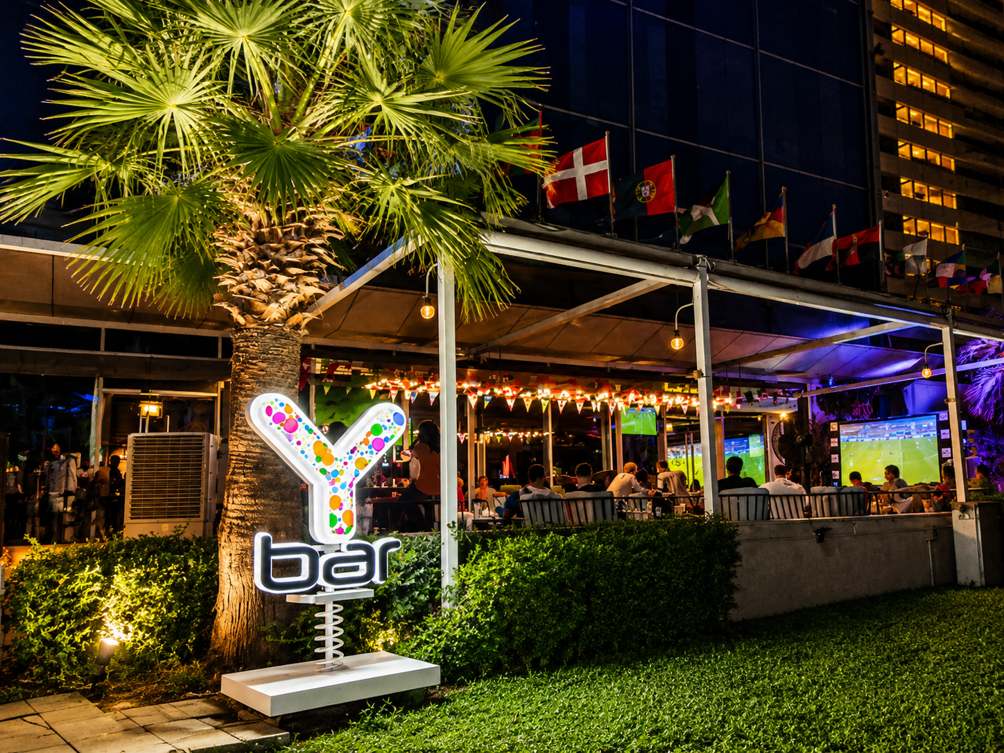 Y Bar terrace and social atmosphere at Yas Plaza Marina