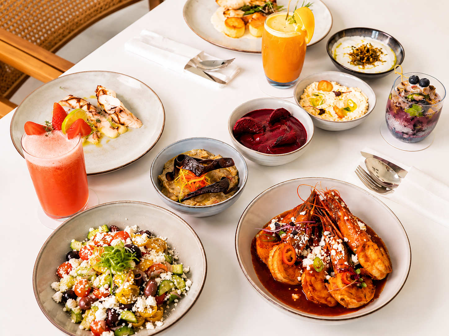 Greek souvlaki salads and meze at ZOE Modern Greek Kouzina